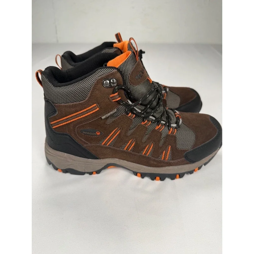 NEVADOS WATERPROOF BROWN BLACK LEATHER HIKING WORK ANKLE MENS 8.5 BOOTS